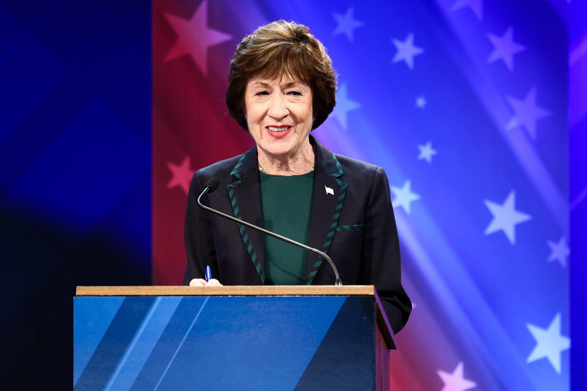 Susan Collins campaigns with Joe Manchin to press independence case in Maine