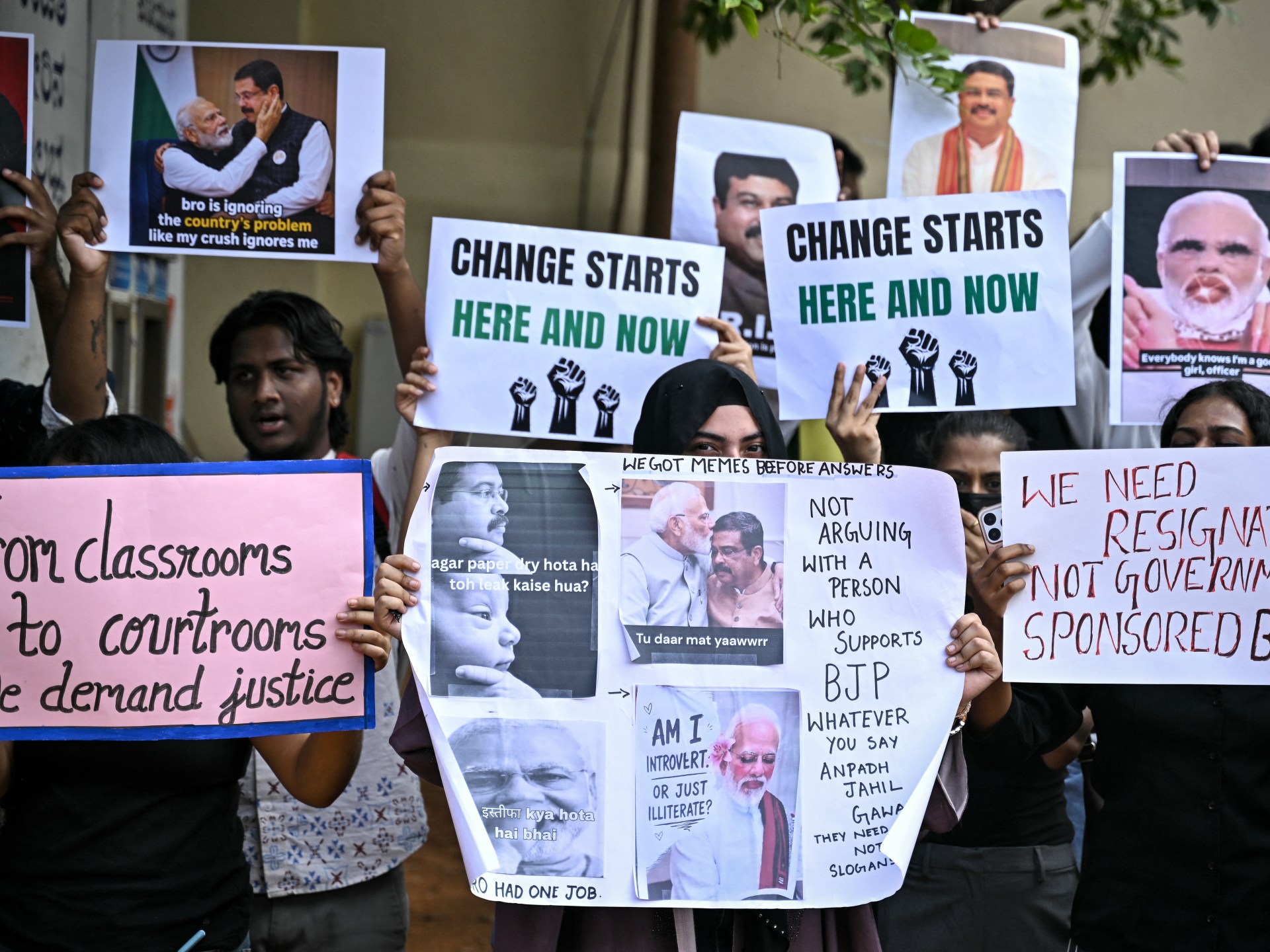 India exam leaks protests continue after Modi promises fast-track courts