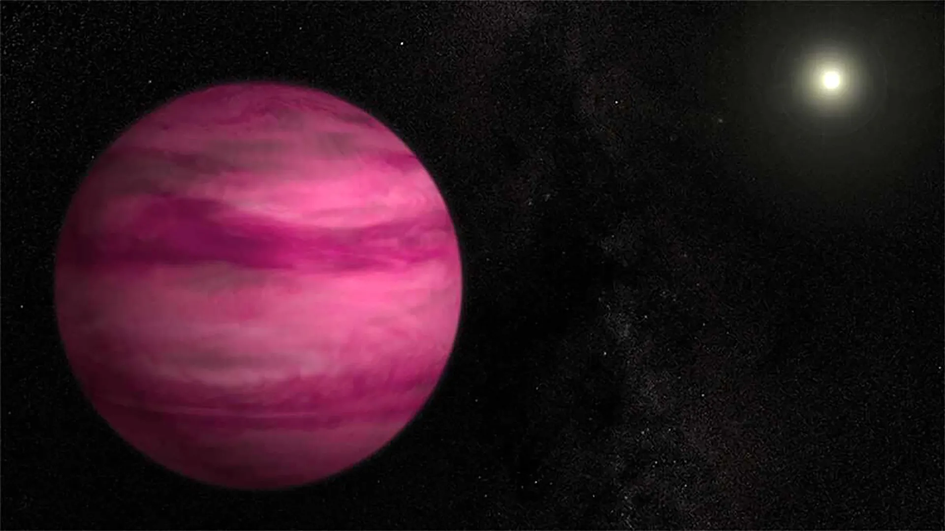 Webb telescope detects salt clouds around distant pink companion