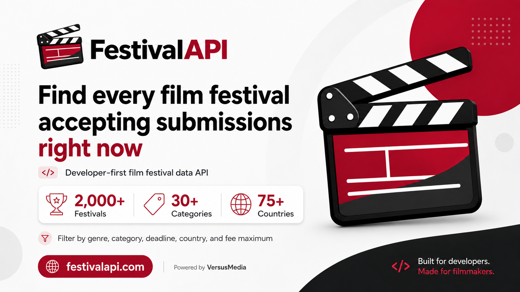 VersusMedia launches Festival API for film festival discovery
