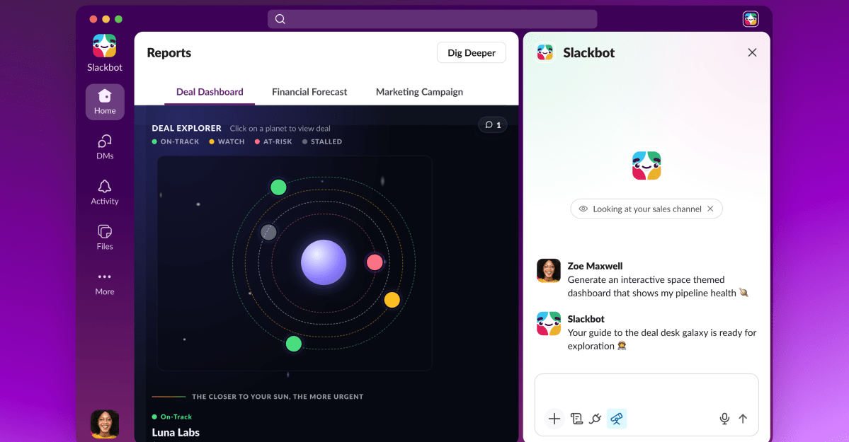 Slackforce Surfaces launch brings AI-built reports and dashboards into chats