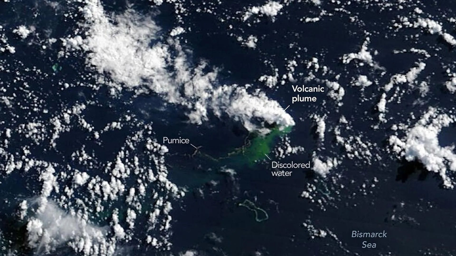 Satellites track undersea eruption that could form a new island