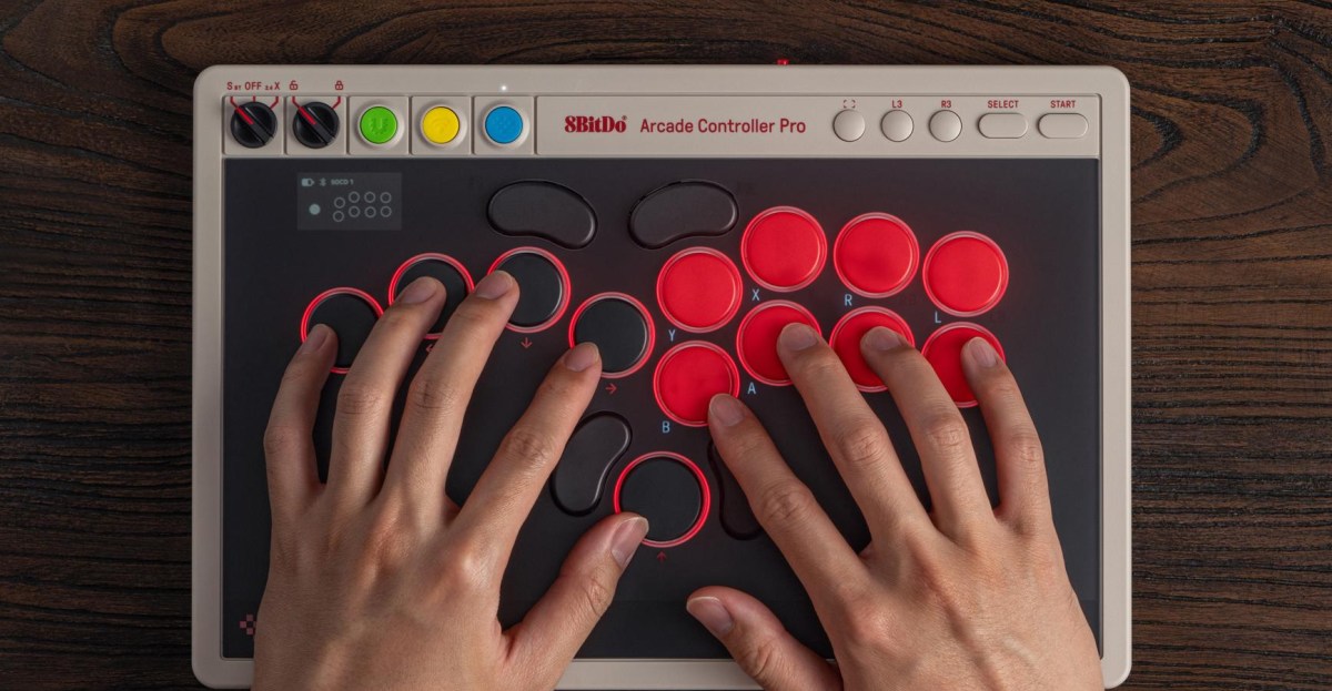 8BitDo adds a screen to its leverless Arcade Controller Pro