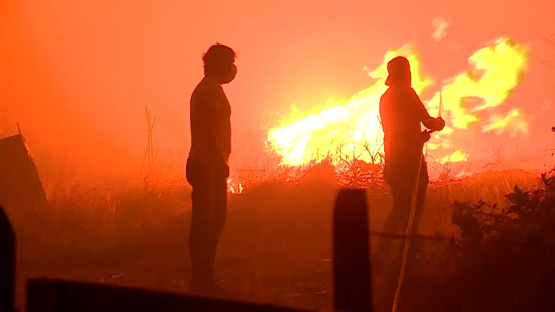 Wildfire spreads across central Portugal during heat and high winds
