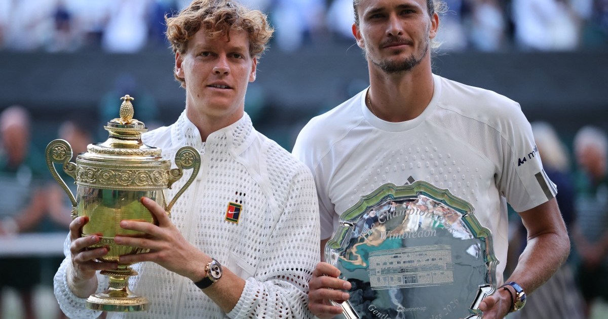 Sinner defeats Zverev in four sets to retain Wimbledon title