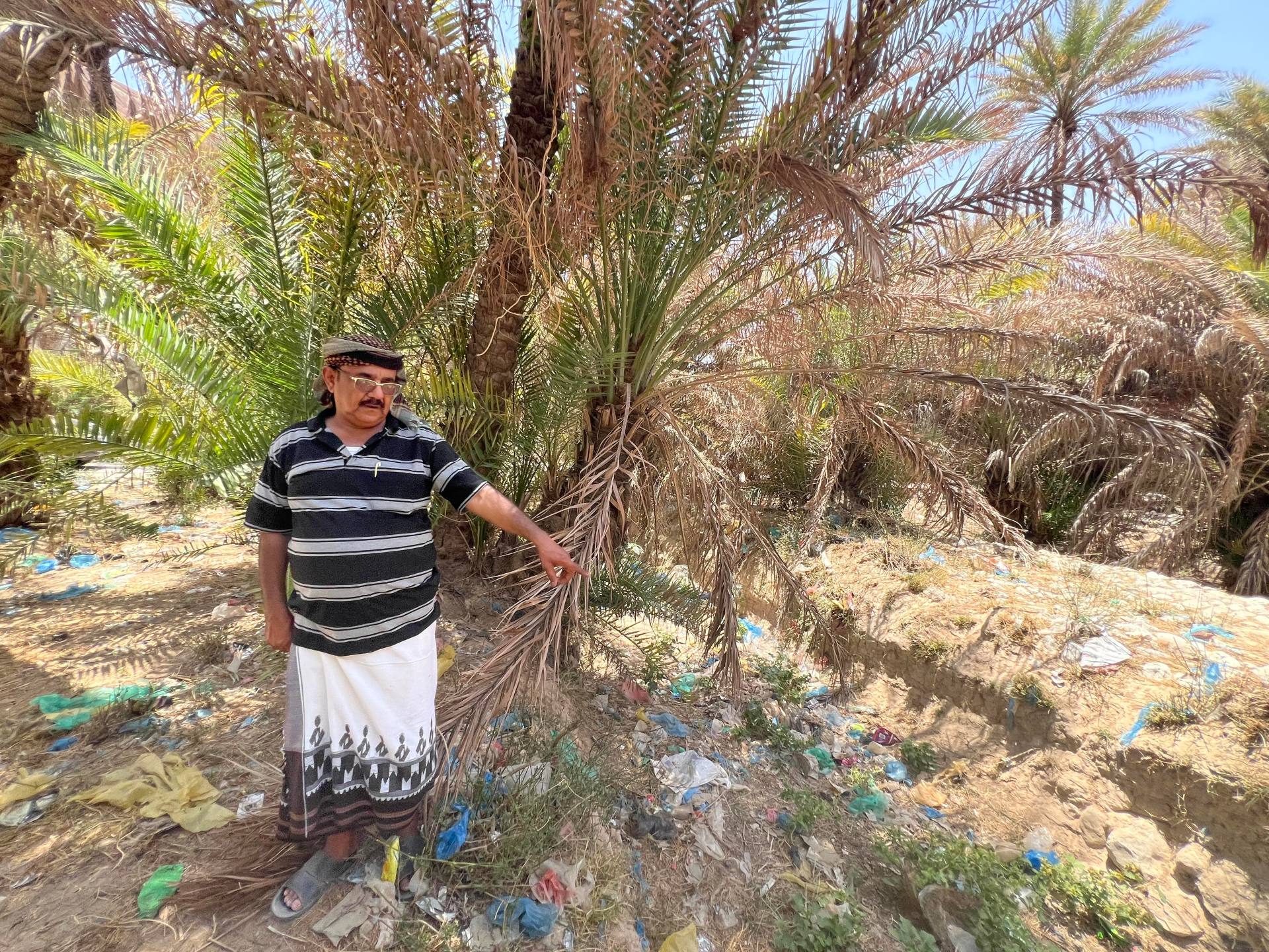 Yemen plastic waste clogs farms and flood channels