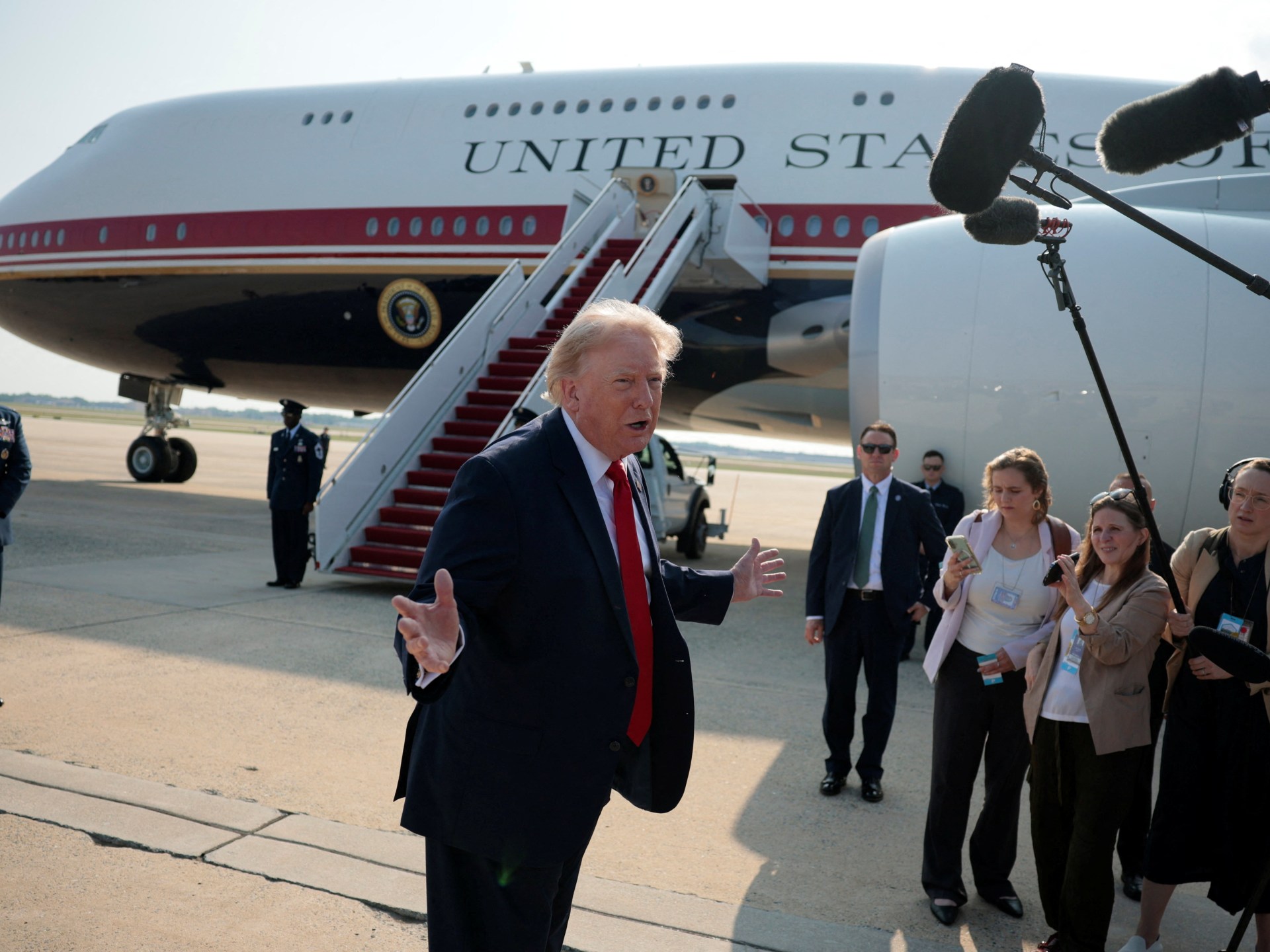 Trump makes first trip aboard Qatar-gifted Air Force One