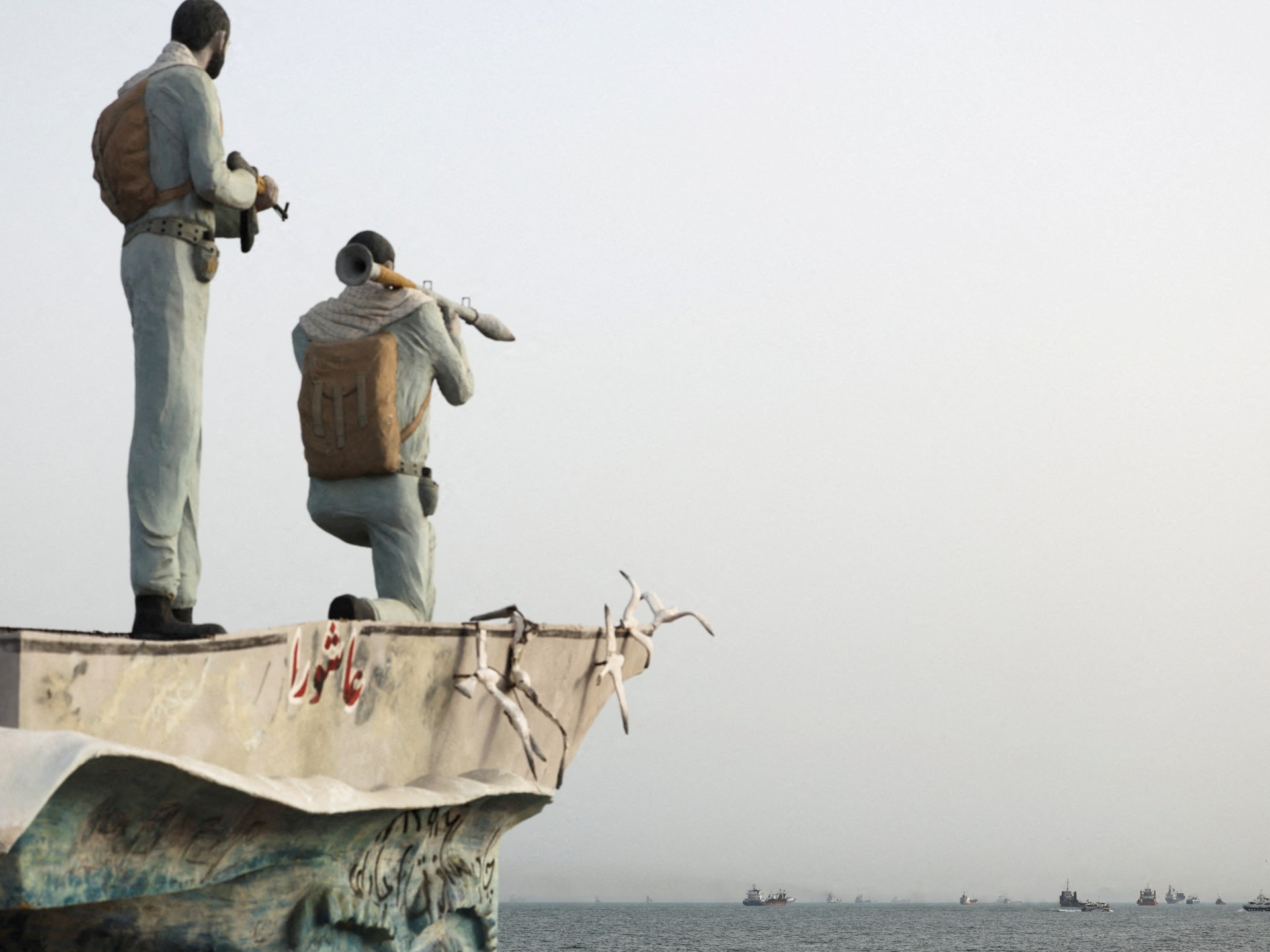 Trump threatens infrastructure strikes in Iran over Hormuz ship fire